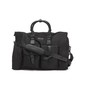 JACK ABRAHAMS Black 22in Convertible Garment And Weekender Duffel Bag